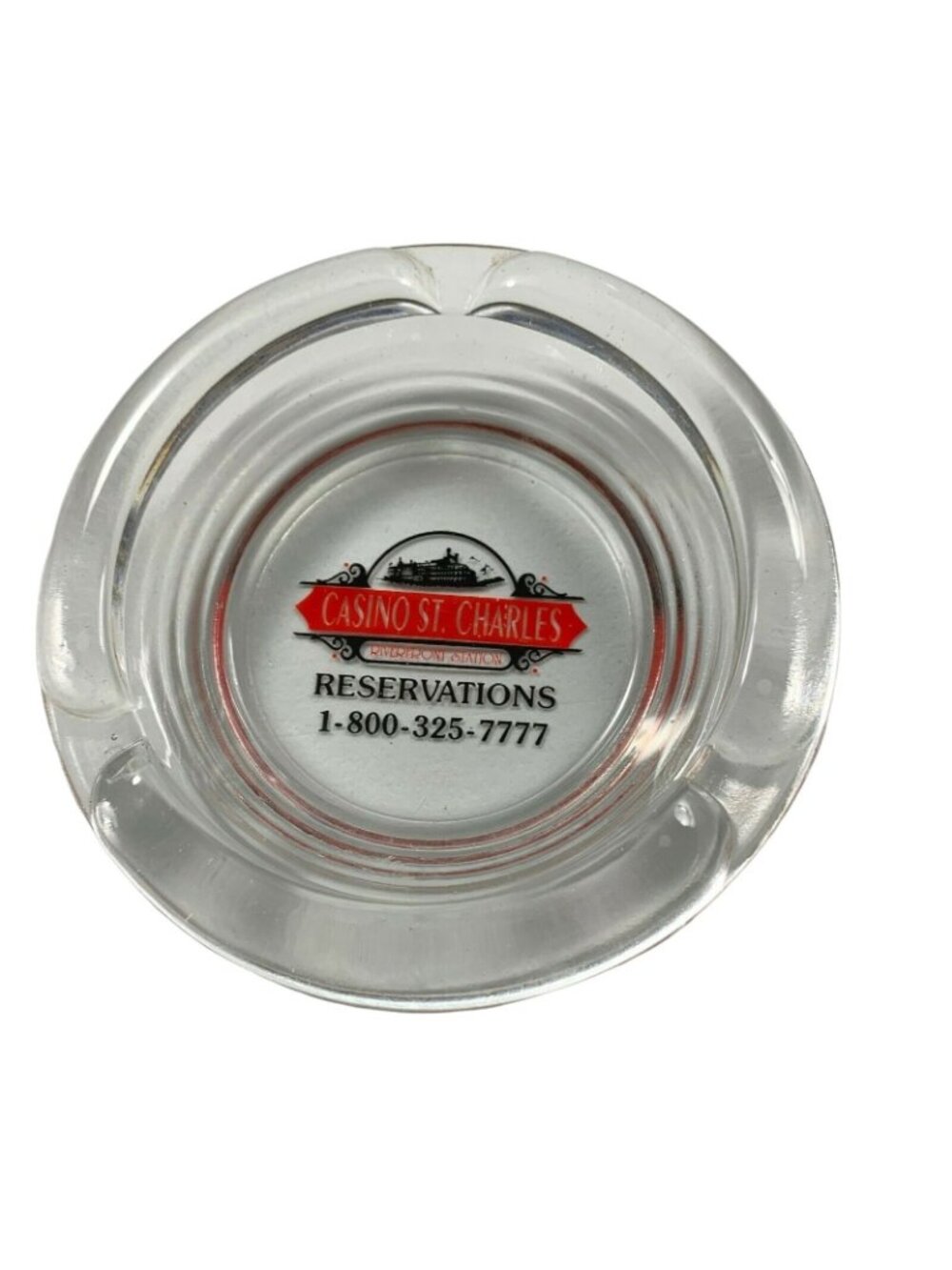Casino St Charles Vintage Glass Ashtray Riverfront Station St Louis MO - Picture 7 of 7